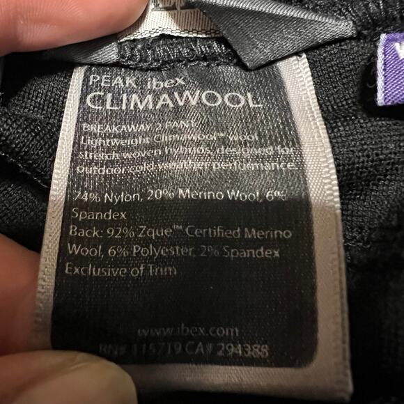 Ibex ClimaWool Breakaway Pants Womens Small Black Gray Merino Wool Outdoor - Picture 7 of 10